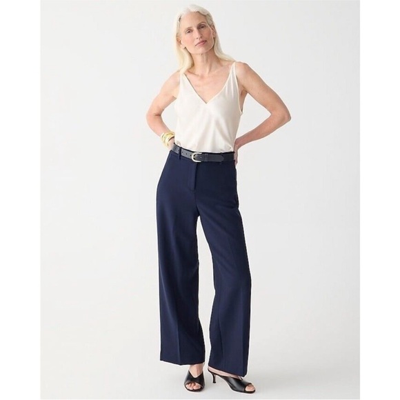 J. Crew Pants - J. Crew Sydney Wide Leg 4 Season Stretch Navy Blue Pants size 6